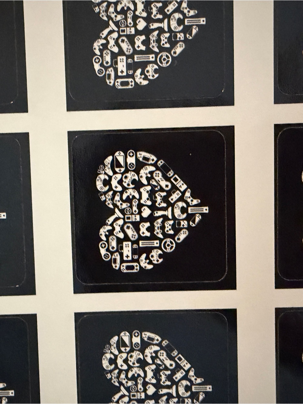Black Heart Icon Sticker Sheet - Pack of Decorative Vinyl Labels - Picture 2 of 3
